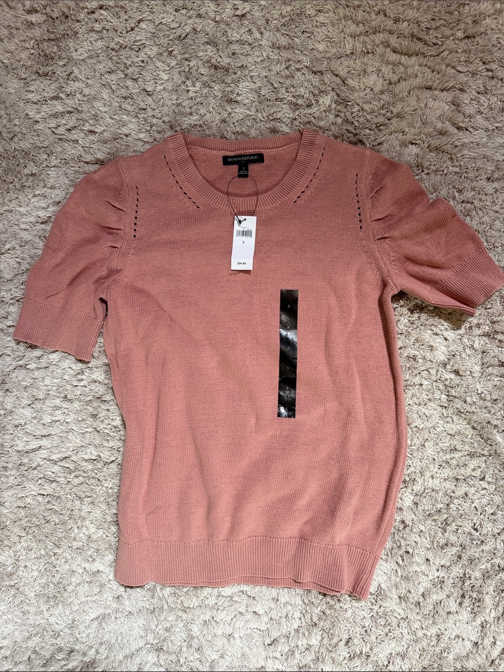 NWT Banana Republic Dusty Rose Short Sleeve Knit Top
